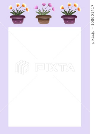 Cute paper note flowers hand drawn  108601417