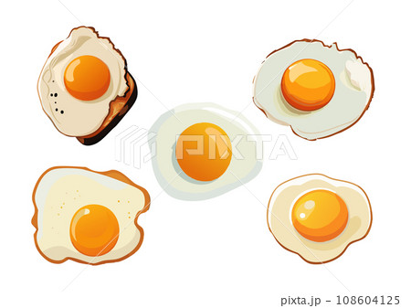 美味しそうな目玉焼きのイラスト素材セット 108604125
