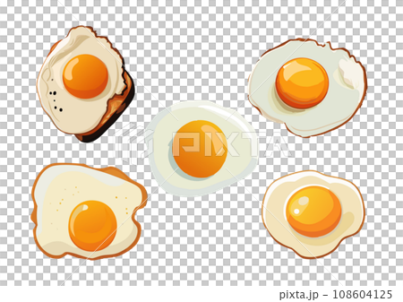 美味しそうな目玉焼きのイラスト素材セット 108604125