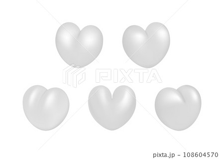 3D hearts set vector illustration design. 108604570