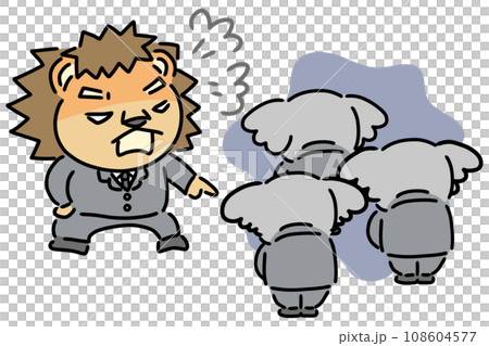 憤怒的老闆和沮喪的下屬-動物角色 108604577