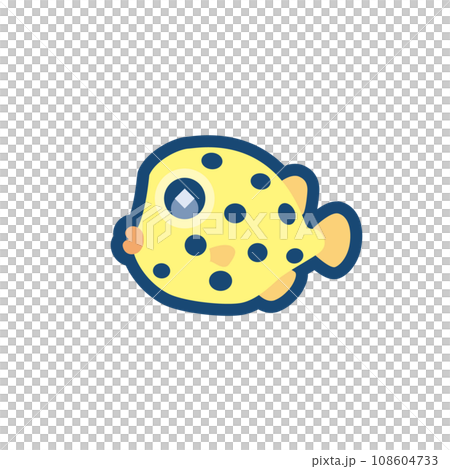 かわいいミナミハコフグ（幼魚）のイラスト 108604733