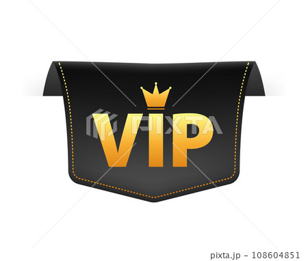 Exclusive VIP Badge with Golden Crown Design for Premium Service and Luxury Branding 108604851