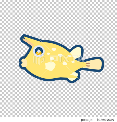 かわいいコンゴウフグのイラスト かわいいコンゴウフグのイラスト 108605089