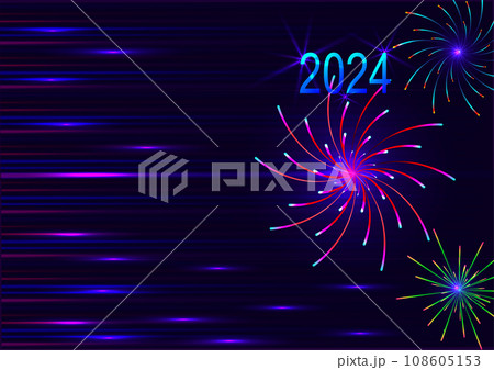 Christmas and New year star fireworks explosion fantasy glowing abstract background art design vector illustration  108605153