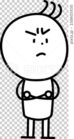 憤怒的年輕人雙臂交叉 108605930