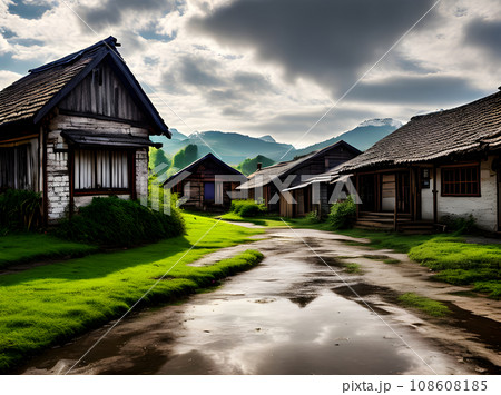 village medium shot HDR K. village medium shot HDR K. 108608185