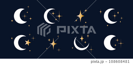 Half moon with stars set Half moon with stars set 108608481