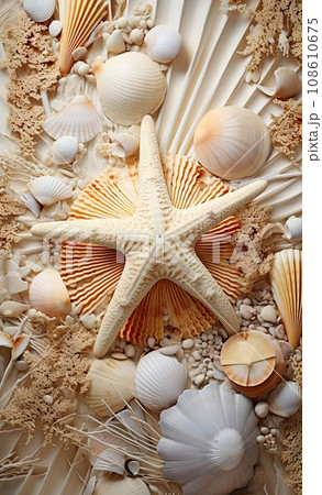 sea shells and starfishs on the beach by pacificstocker for stockstation com - seashelles 108610675