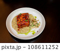 Healthy piece of cooked meat with porridge and salad 108611252