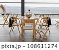 Set of glasses for two sommeliers at restaurant table for wine tasting 108611274