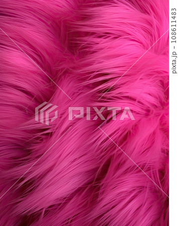 pink fur with lots of hair on top and bottom, as if it's not the best color for your skin 108611483