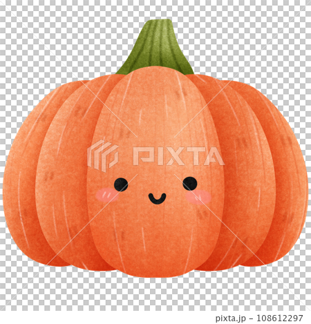 Isolated cute and happy smiling pumpkin vegetable character in transparent background 108612297