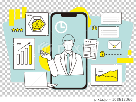 おしゃれなプレゼンのイメージイラスト 108612366