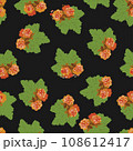 Cloudberry seamless vector pattern on a dark background 108612417