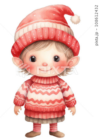 little girl in hat and scarf 108612432