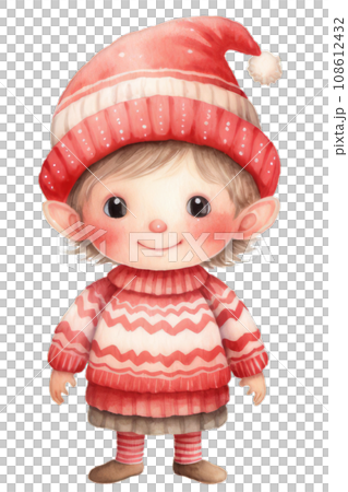 little girl in hat and scarf 108612432