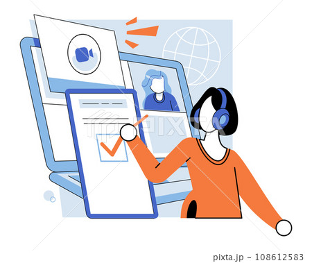 Online education vector illustration. Virtual classrooms foster collaboration and interactive learning, enabling students to actively participate in their education The internet has revolutionized Online education vector illustration. Virtual classrooms foster collaboration and interactive learning, enabling students to actively participate in their education The internet has revolutionized 108612583