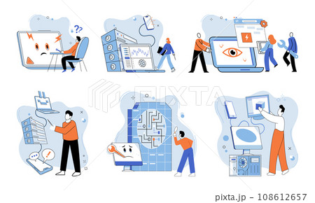 Technical support. Vector illustration. Engineering requires deep understanding technical concepts and problem-solving skills The technical support metaphor highlights importance providing assistance 108612657