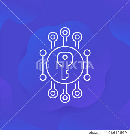 private key or encryption line icon, vector private key or encryption line icon, vector 108612690