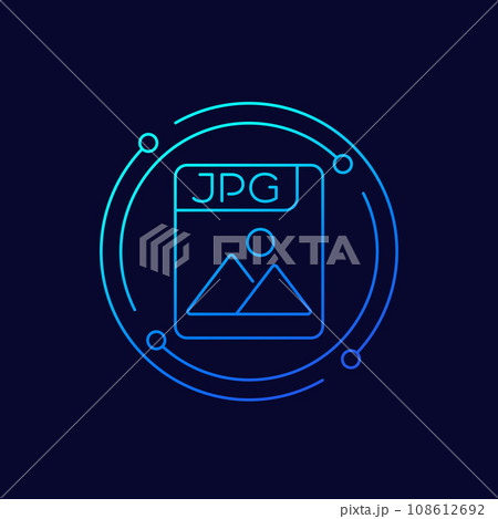 Jpg file icon, linear design Jpg file icon, linear design 108612692