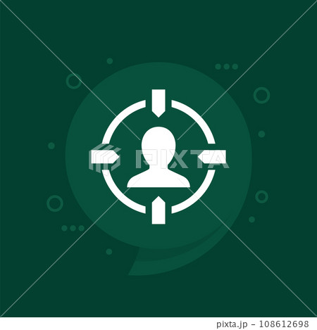 Customer centricity icon, client focused company 108612698