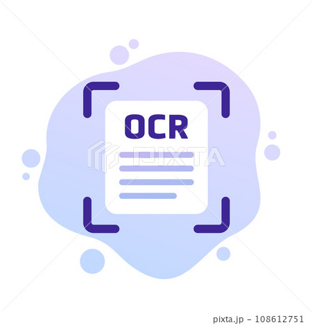 OCR, Optical character recognition vector icon OCR, Optical character recognition vector icon 108612751