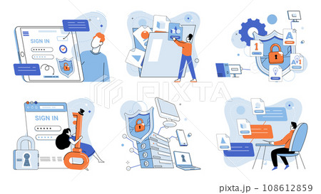 Personal data protection vector illustration. Effective personal data protection supports individuals trust in service providers Ensuring security and privacy personal data is shared responsibility 108612859