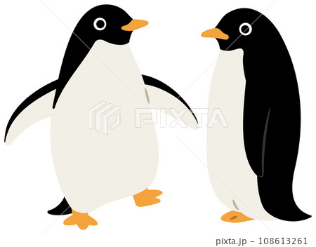 仲良しペンギンのイラストのイラスト素材 [108613261] - PIXTA