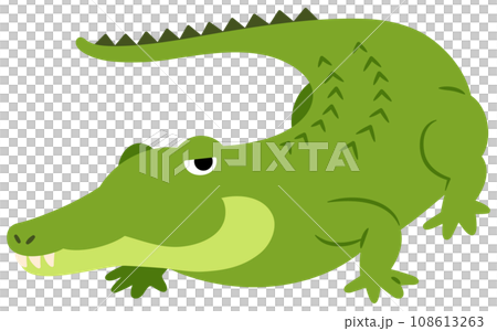 流し目のワニのイラスト 108613263