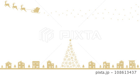 金色のクリスマスをイメージした風景の背景素材 金色のクリスマスをイメージした風景の背景素材 108613437