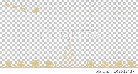 金色のクリスマスをイメージした風景の背景素材 金色のクリスマスをイメージした風景の背景素材 108613437