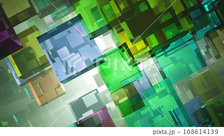CGブロック　多数のキューブの背景素材 108614139