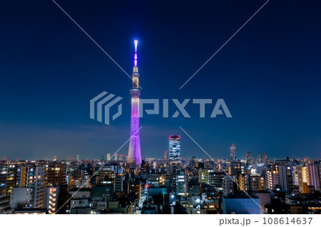 東京都 錦糸町から見る東京スカイツリーの夜景 108614637