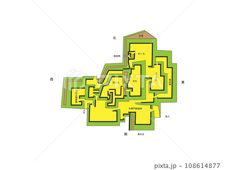 日本古城絵図 伏見城トレース 日本古城絵図 伏見城トレース 108614877