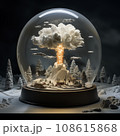 Snow globe with a landscape of a nuclear explosion. Apocalypse concept. 108615868