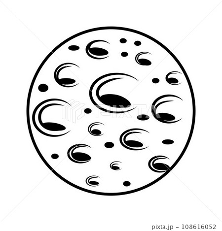 Abstract planet Moon in doodle style, black outline, vector illustration Abstract planet Moon in doodle style, black outline, vector illustration 108616052