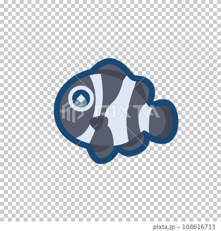 可愛的黑色 ocellaris 的插圖 可愛的黑色 ocellaris 的插圖 108616713