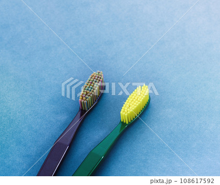 Several type of oral care tooth brushes, health care lifestyle concept. 108617592