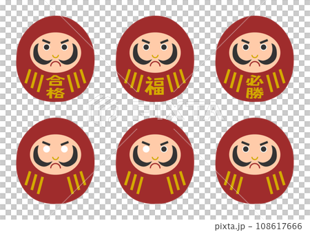 Daruma illustration icon set Daruma illustration icon set 108617666