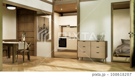 Empty wooden room ,Cleaning room interior 108618207