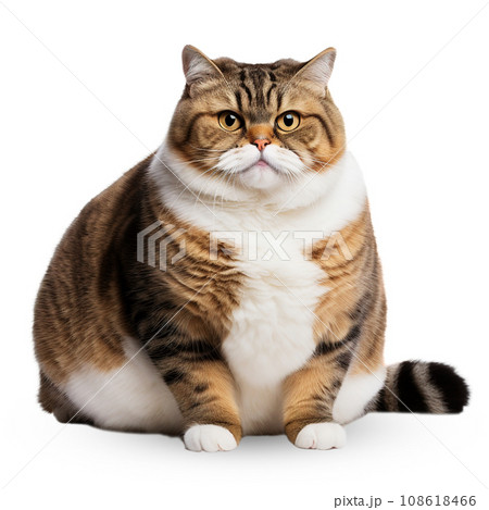Fat cat isolated on a transparent background. 108618466