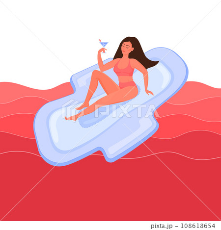 Relaxing on Sanitary Pad. Comfort concept. 108618654