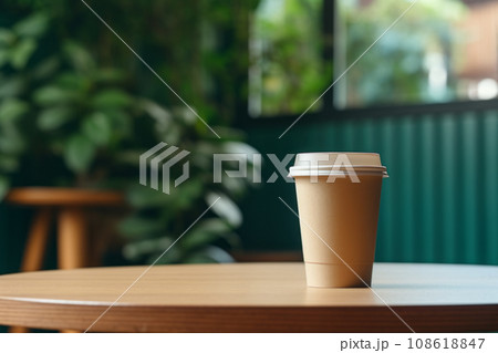 Paper coffee cup in coffee shop. 108618847