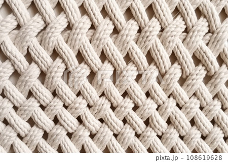 Hand made white macrame texture pattern. 108619628