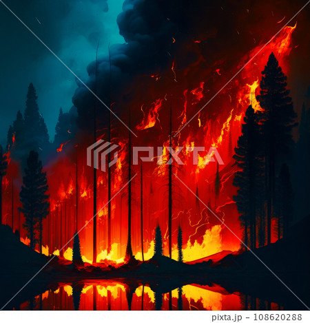 Forest fire. Burning forest, fire season. Forest fire. Burning forest, fire season. 108620288