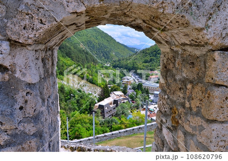Panoramic view over Travnik during summer, Travnik in Bosnia and Herzegovina Panoramic view over Travnik during summer, Travnik in Bosnia and Herzegovina 108620796