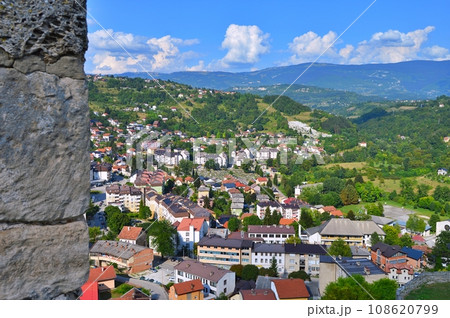 Panoramic view over Travnik during summer, Travnik in Bosnia and Herzegovina Panoramic view over Travnik during summer, Travnik in Bosnia and Herzegovina 108620799