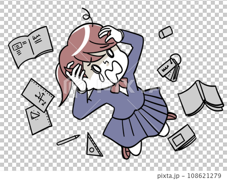 A female student who has trouble studying 108621279