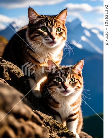 HDR cat closeup in K mountains. 108621392